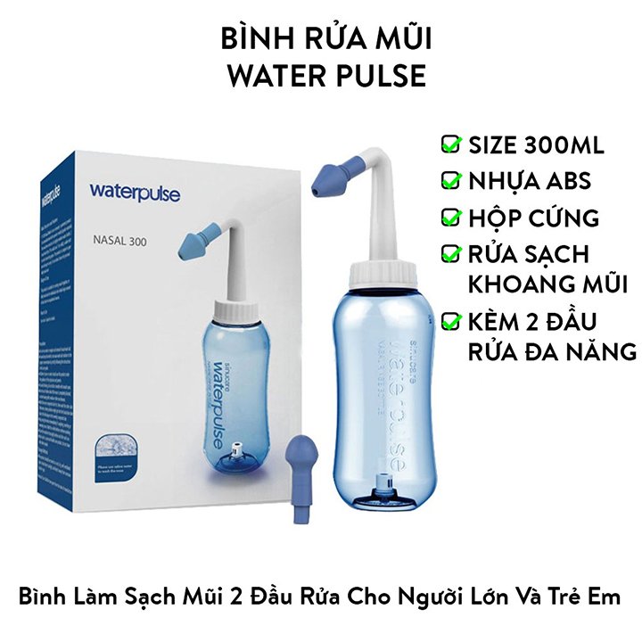 Bình rửa mũi waterpulse. bình xịt rửa mũi 300ml. vệ sinh viêm mũi viêm xoang