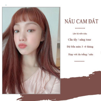 Thuốc nhuộm tóc NÂU CAM ĐẤT không cần thuốc tẩy tóc coiang88