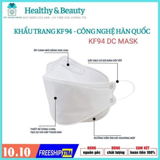 GIÁ SỈ KHẨU TRANG 4D KF94 CÔNG NGHỆ HÀN QUỐC – SET 10 CÁI KHẨU TRANG Y TẾ 4 LỚP KHÁNG KHUẨN KF94 - GIÁ SỈ RẺ HCM – DR. House Online KT123