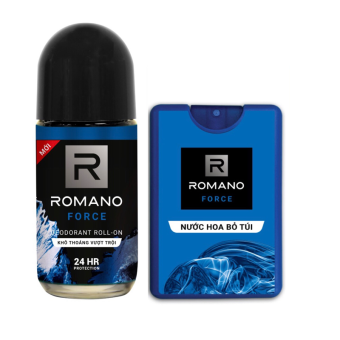 Combo Nước hoa bỏ túi Romano Force 18ml Và lăn khử mùi Romano Force 50ml