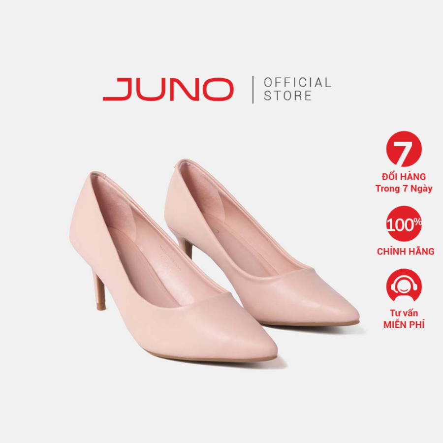 Giày Cao Gót Nữ 7cm Thời Trang JUNO Mũi Nhọn Gót Thanh CG07080