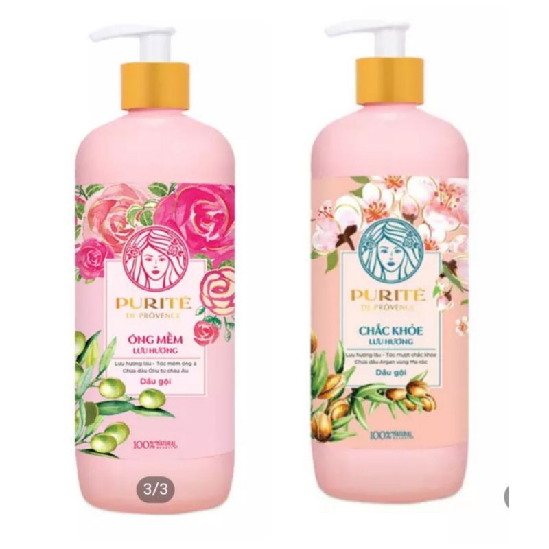 Dầu gội purite hoa anh đào và hoa hồng 600ml