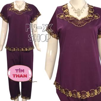 BỘ THUN LẠNH TAY ĐÙI PHỐI REN DUYÊN DÁNG [TỪ 48-80KG]-VẢI ĐẸP