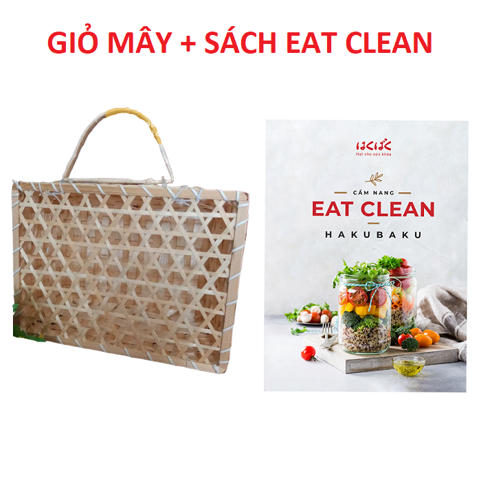 Set quà tặng 2 món : Giỏ mây + sách eat clean Hakubaku