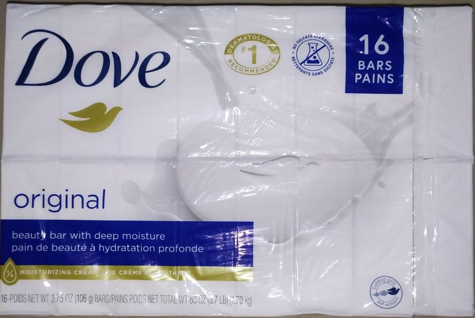 Lốc xà bông dưỡng trắng da dove original 106g x16 cục - mỹ