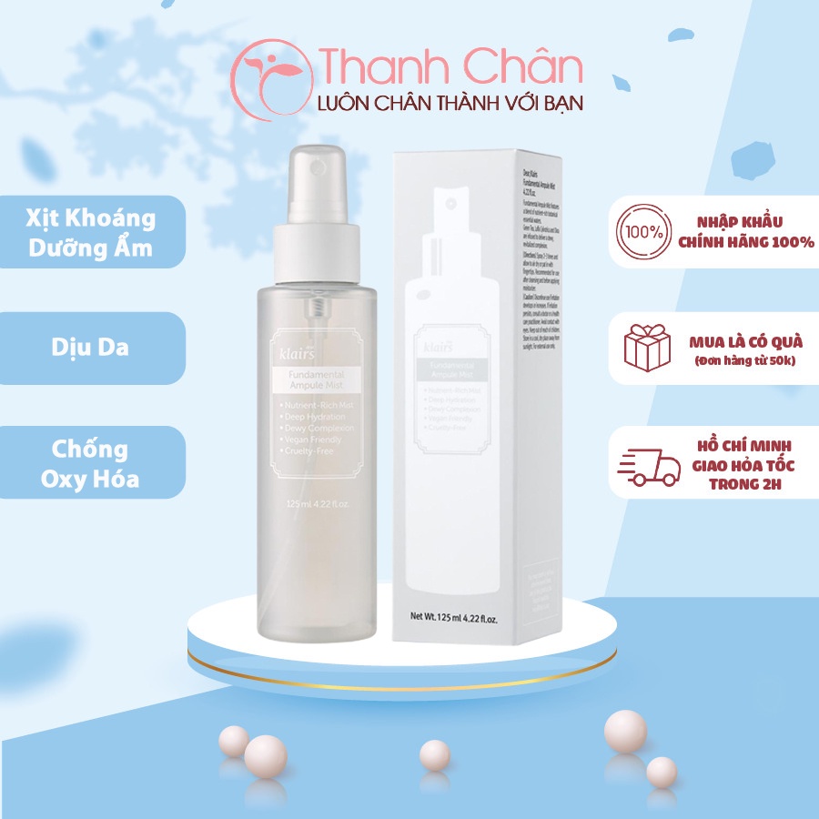 [HCM]Xịt dưỡng da Klairs Fundamental Ampule Mist 125ml