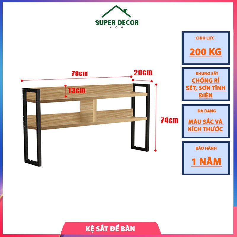 Kệ sắt để bàn thông minh, giá kê sách để bàn khung sắt sơn tĩnh điện SUPER DECOR HCM