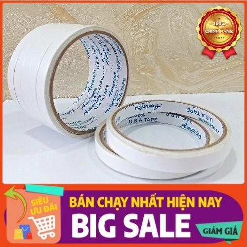 Băng keo 2 mặt trắng 1 cây 12mm* 10m