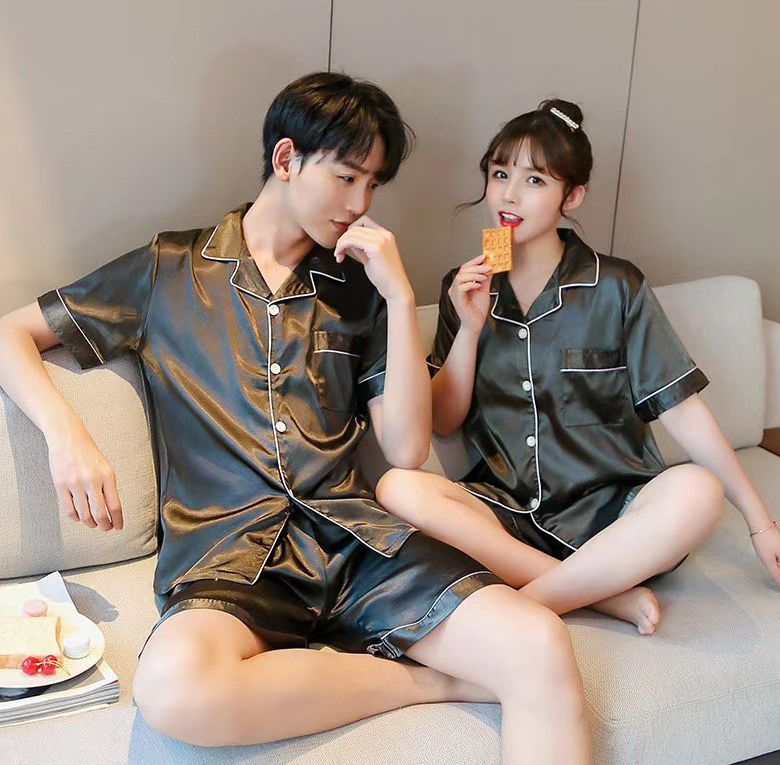Bộ lụa mặc nhà nữ trơn cộc tay quần cộc chất lụa siêu mềm n68