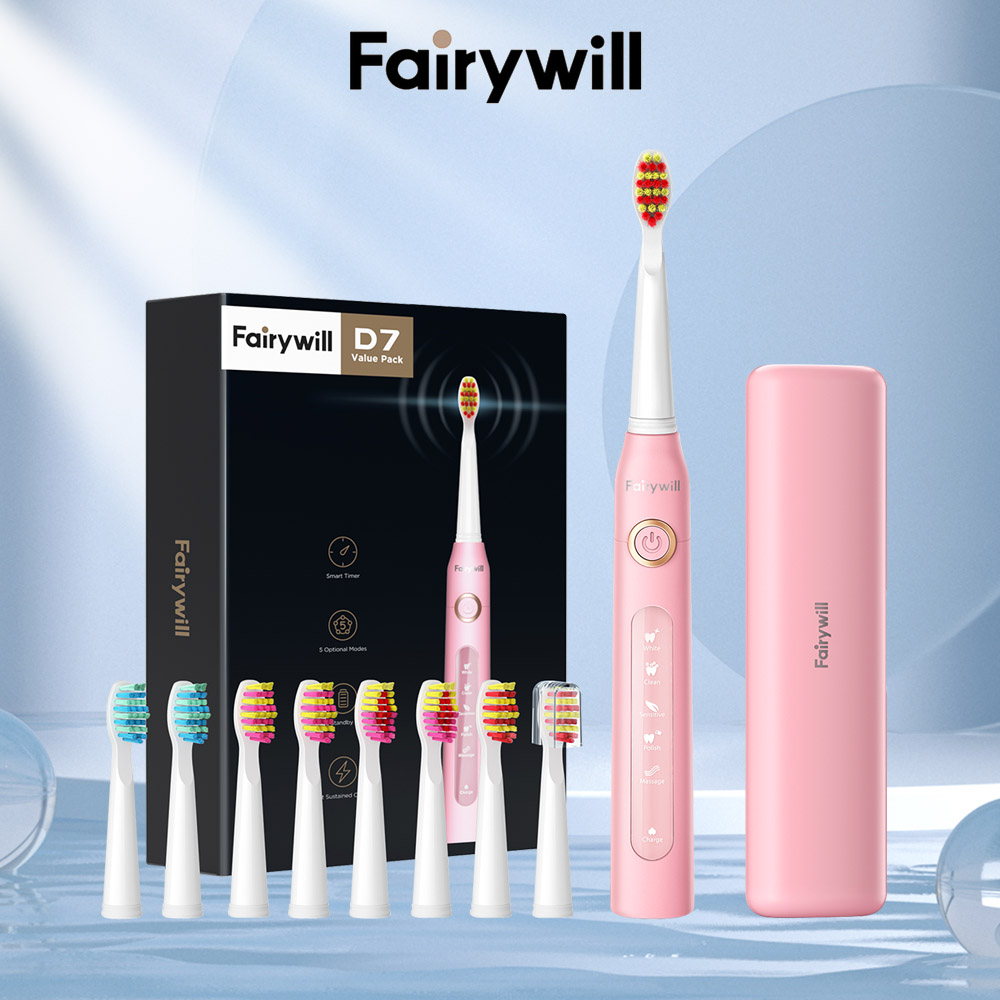 Fairywill Electric Toothbrushes Adults with 5 Modes 40000 Sonic Vibrations