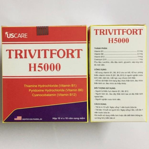 TRIVITFORT H5000 giúp bổ sung vitamin B1, B6, B12 cho cơ thể
