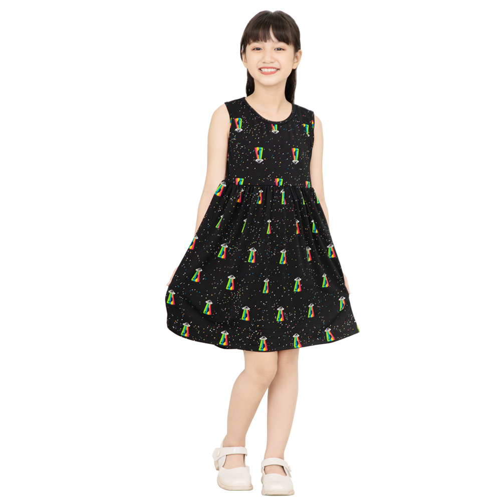 Đầm Bé Gái Sát Nách Vải COTTON Lạnh 4 Chiều từ 18 - 40kg - GUKID