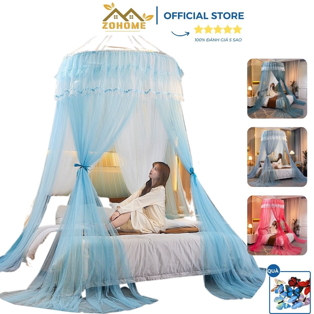 Màn mùng công chúa khung tròn treo trần không khoan tường màn khung giường ngủ xếp gọn màn cho bé gái mùng khung kéo đám cưới trang trí phòng tân hôn phong cách hoàng gia châu Âu siêu đẹp cao cấp mosquito net chống muỗi