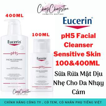 Sữa Rửa Mặt Eucerin Facial Cleanser Sensitive Skin 100mL & 400mL Cho Da Nhạy Cảm