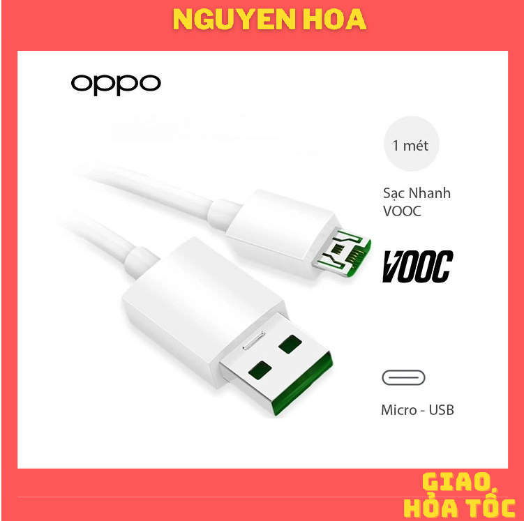 Dây cáp sạc nhanh VOOC 4A cho Oppo Realme F9 F11 Micro Dây sạc nhanh Vooc type C reno real me- Cam kết sạc VOOC 2021