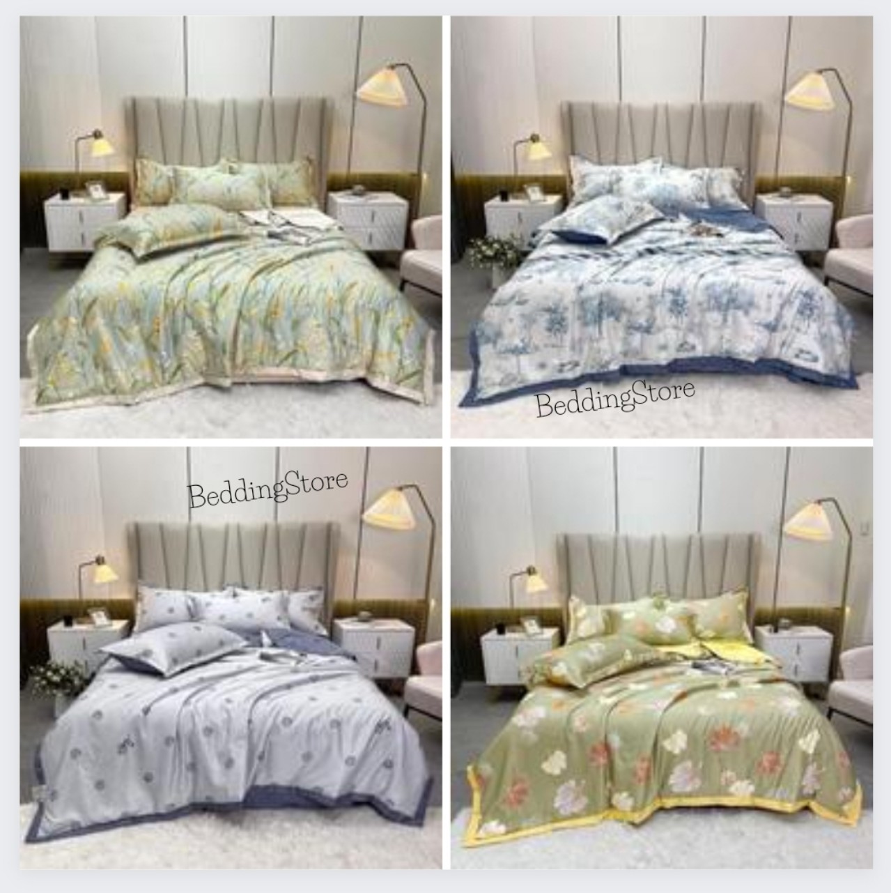 Chăn hè lụa tencel chần bông 3 lớp nhập khẩu , mền lụa thái mềm mịn thoáng mát kích thước 2mx2m2