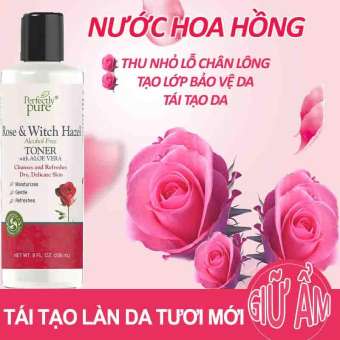 NƯỚC HOA HỒNG không cồn Se khít lỗ chân lông Rose & Witch Hazel Puritan's Pride TONER MỸ
