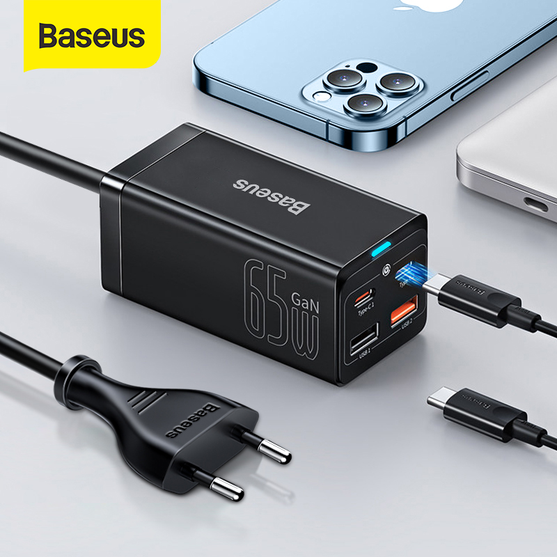NEW|Baseus GaN3 Pro 100W Desktop Charger 2AC 2 U 2C Quick Charge 4.0 QC 3.0 PD USB-C Type C USB Powerstrip Fast Charging For MacBook Samsung iPhone Laptop