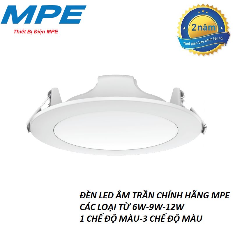 Đèn led âm trần 6W 9W 12W MPE model RPL2