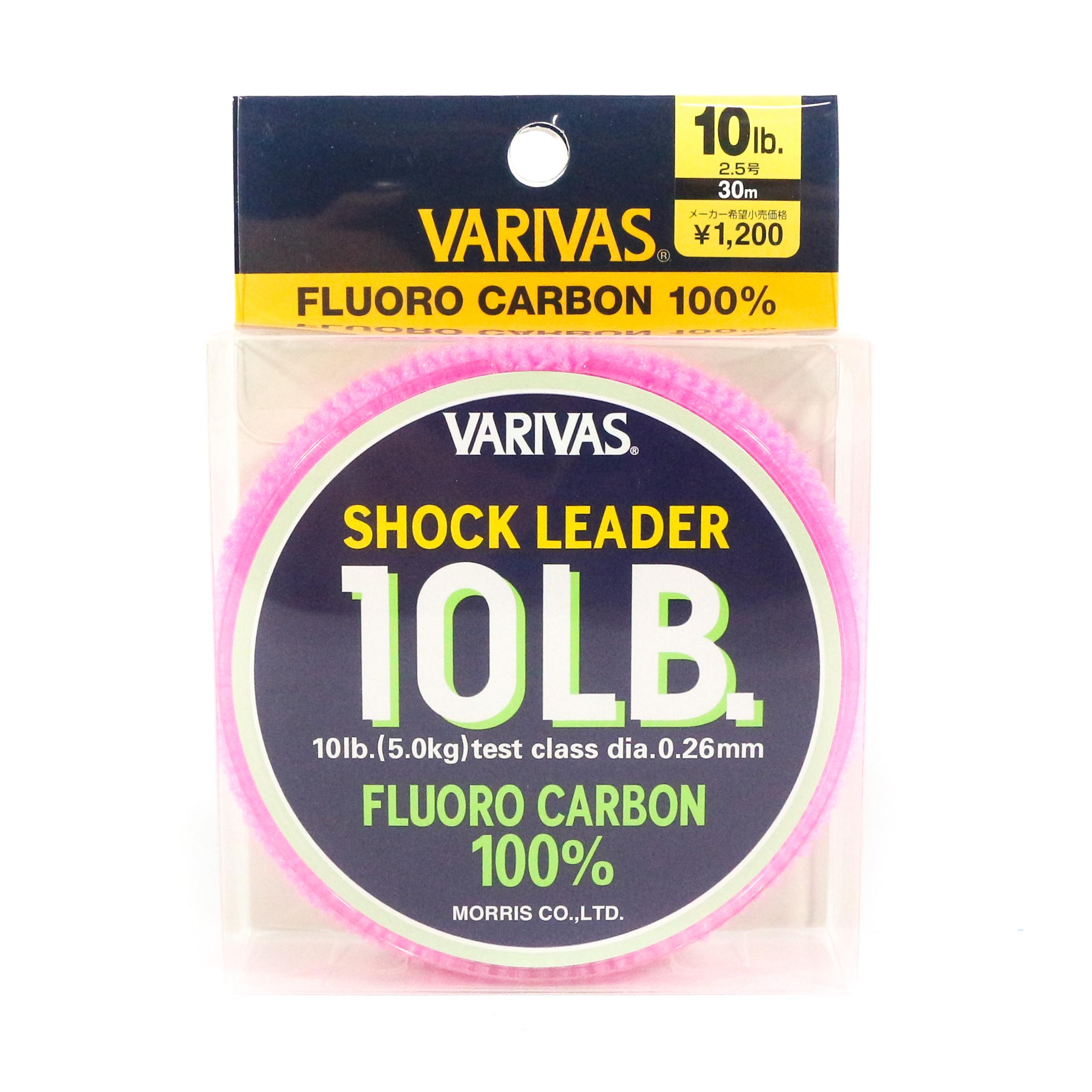 Varivas Fluorocarbone Shock Leader – 30 Mètres, 60 Lb (0,70 Mm), Leader Résistant Pour Pêche