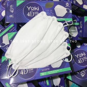 Khẩu Trang 4D Yoki (Yuki) Cao CấpKháng Khuẩn Hộp 10cái 4 Lớp(Hàng Cty)