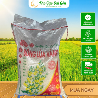 Gạo Bông Lúa Vàng (bao 5kg) Hạt Dài Nhỏ Đẹp, Nở Xốp Dễ Nấu