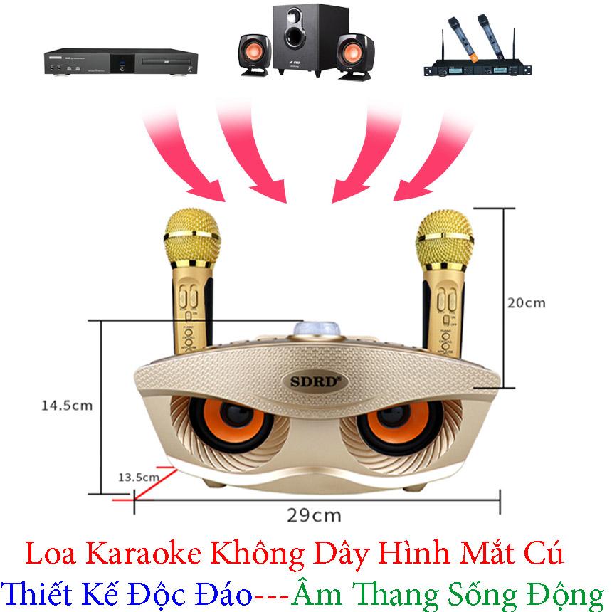 Loa hát karaoke bluetooth jvj sd306 kèm 2 micro - micro không dây, âm thanh công suất loa lớn, bass cực chuẩn. bảo hành 1 năm uy tín