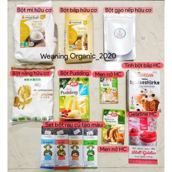 Bột hữu cơ làm bánh cho bé/ bột mì, bột bắp, bột năng, gelatine, pudding, bột nếp, bột nở, men nở, đường, bột gạo
