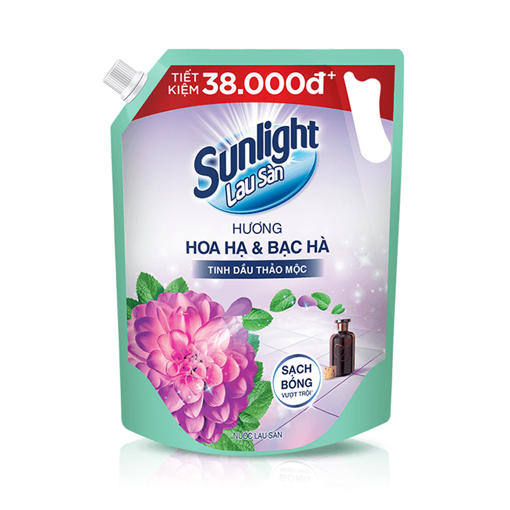 Nước lau sàn sunlight hoa hạ & bạc hà túi 3.6kg / chanh yuzu & sả 3.4kg
