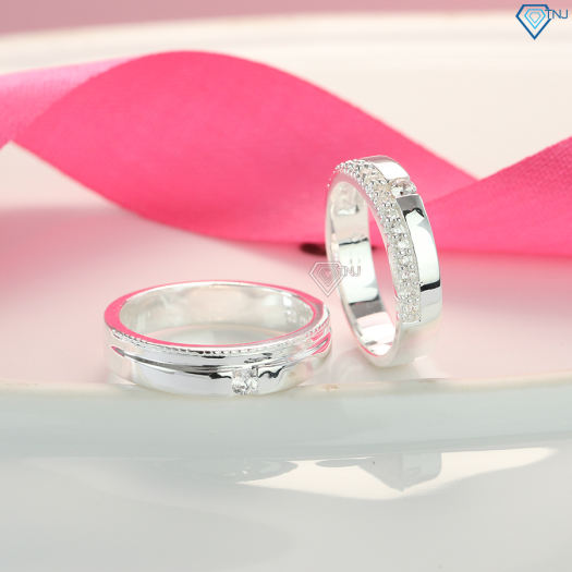 Nhẫn đôi bạc nguyên chất khắc tên ND0338 - Trang Sức TNJ