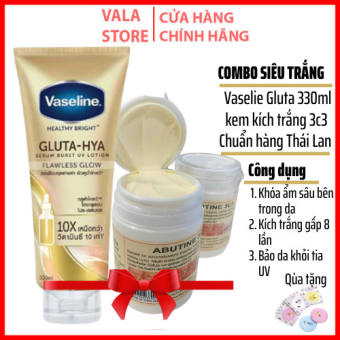 Kem kích trắng 3c3 và vaseline Gluta 10x màu vàng Chuẩn Thái Bật Tông Sau 7 Ngày