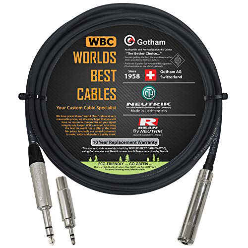 S-Shaped Patch Cable & Gold 4 Units 6.35mm Gotham GAC-1 Ultra Pro 9 Inch Low-Profile R/A Pancake Plugs Custom Made by WORLDS BEST CABLES 21pF/ft Guitar Bass Effects Instrument Low-Cap 
