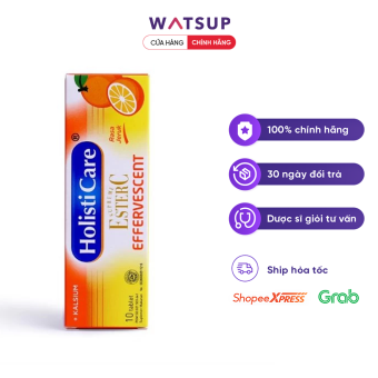 Vitamin C viên sủi Ester-C êm dịu dạ dày, hỗ trợ miễn dịch 24 giờ (Tuýp 10 viên sủi) - Vị cam/Việt quất