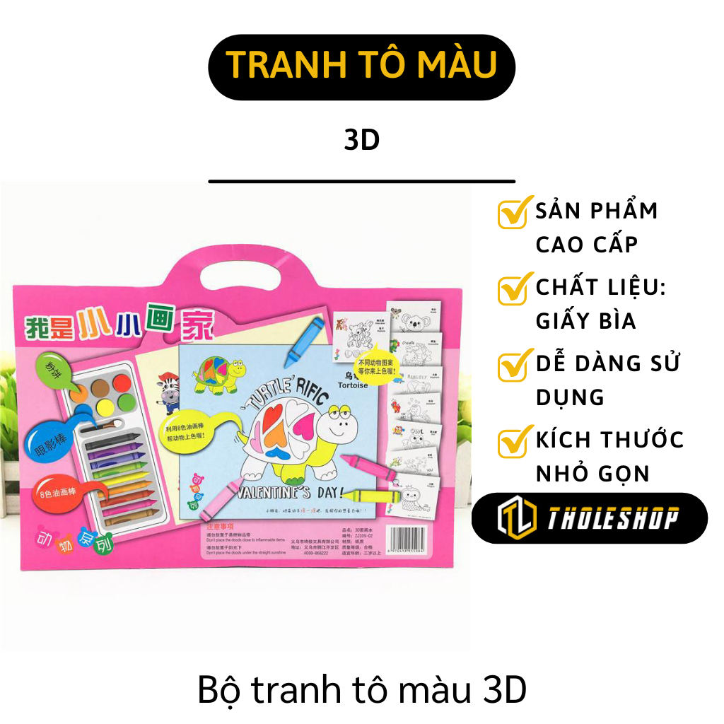 Quyển sách tô màu - Đồ chơi tranh tô màu kèm bút màu sáp cho bé - Sách tập tô màu cho bé