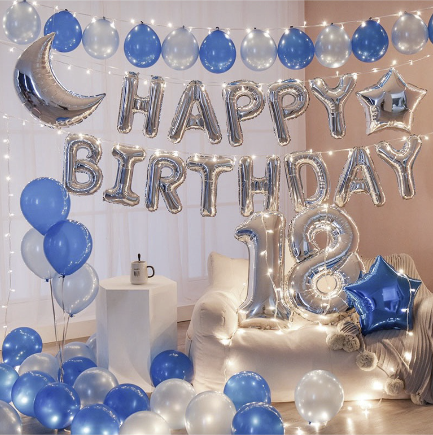 Set bong bóng sinh nhật 1 tuổi màu xanh đậm  Cửa hàng shop bán các loại bong  bóng trang trí Kool Style