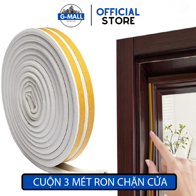 Cuộn 3 Mét Sợi Đôi D I E Chặn Cửa Dán Khung Cửa Lấp Kín Khe Hở Chặn Nước Cách Âm Chống Thoát Nhiệt Va Đập Cửa - Dán Được Mọi Loại Cửa