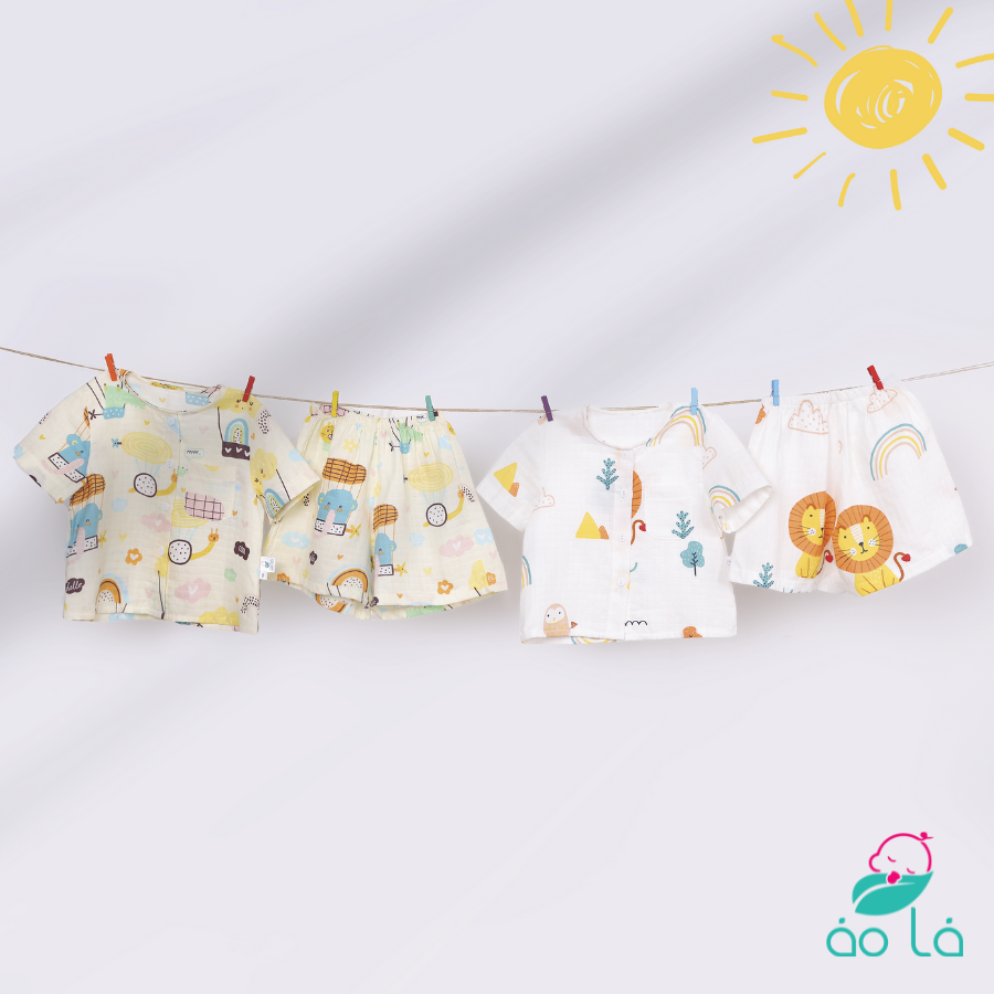Bộ xô tre cho bé Áo Lá Homewear COXOT22, pijama bé trai bé gái vải cotton xô thoáng mát