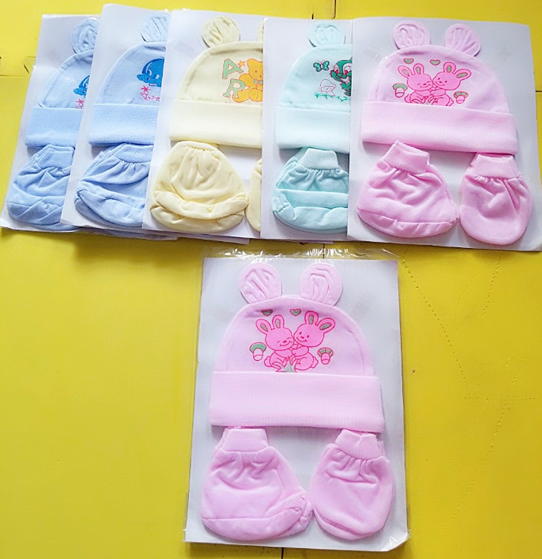 Sét nón bao tay chân cotton mềm mịn HN
