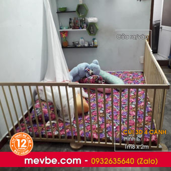 Cũi quây 3d 4 cánh xuất khẩu - Mẹ Vì Bé