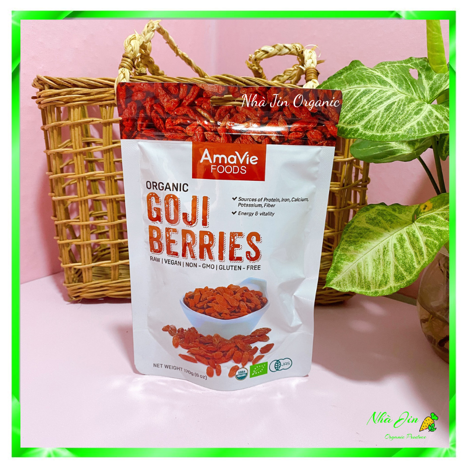 Kỷ tử hữu cơ amavie foods 170g, nấu ăn, pha trà
