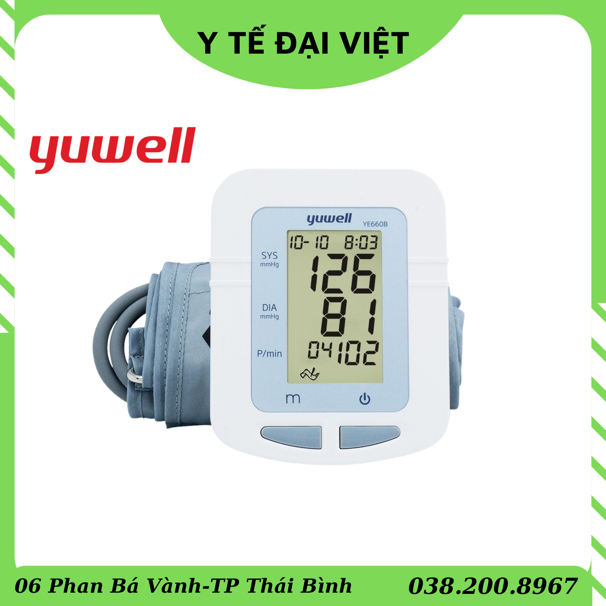 Máy đo huyết áp bắp tay YUWELL YE660B ( YE 660B ) chính hãng kèm sạc bảo hành 5 năm
