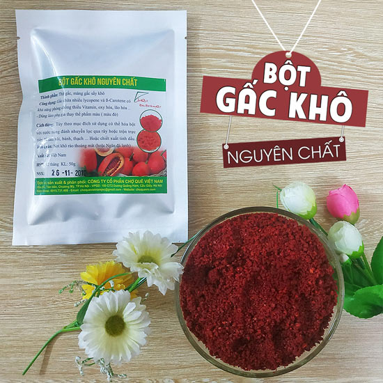 Bột Gấc Gói 50g nguyên chất 100% chuyên dùng nấu xôi gấc đỏ và Tạo Màu Thực Phẩm cho các loại bánh kẹo, đồ uống, thạch, mứt dừa, bánh trôi