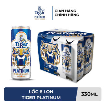 Lốc 6 lon bia lúa mì Tiger Platinum Wheat Lager 330ml/lon