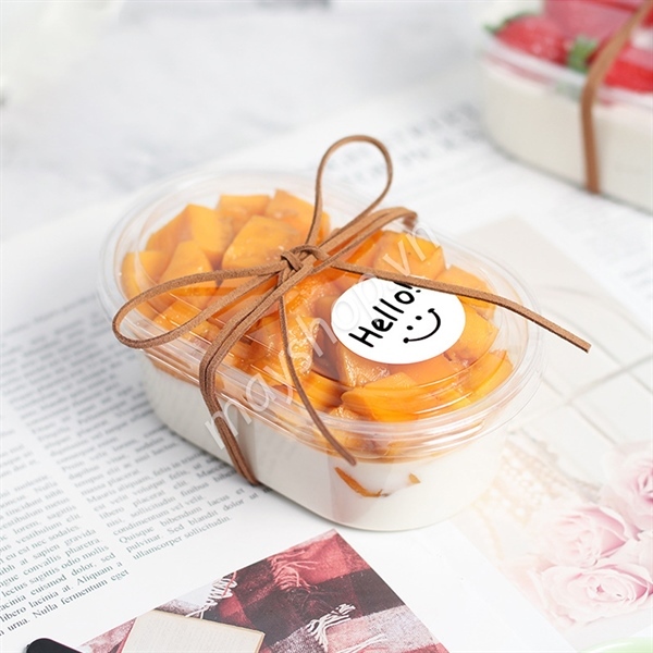 Bộ 50 hộp oval đựng bánh mousse, tiramisu ht150g