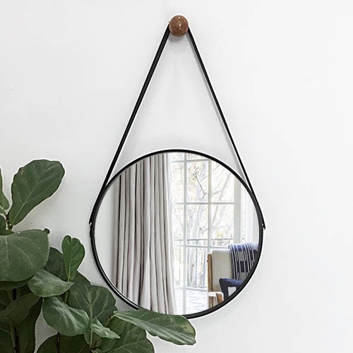 Gương treo tường SUSHIHOME Gương tròn viền dây da treo trang điểm - 3 MÀU SẮC đẹp để trang trí decor phòng khách phòng ngủ nhà tắm G02