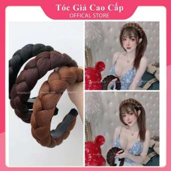 Tóc giả nữ đẹp băng đô tết tóc bấm phồng 5cm