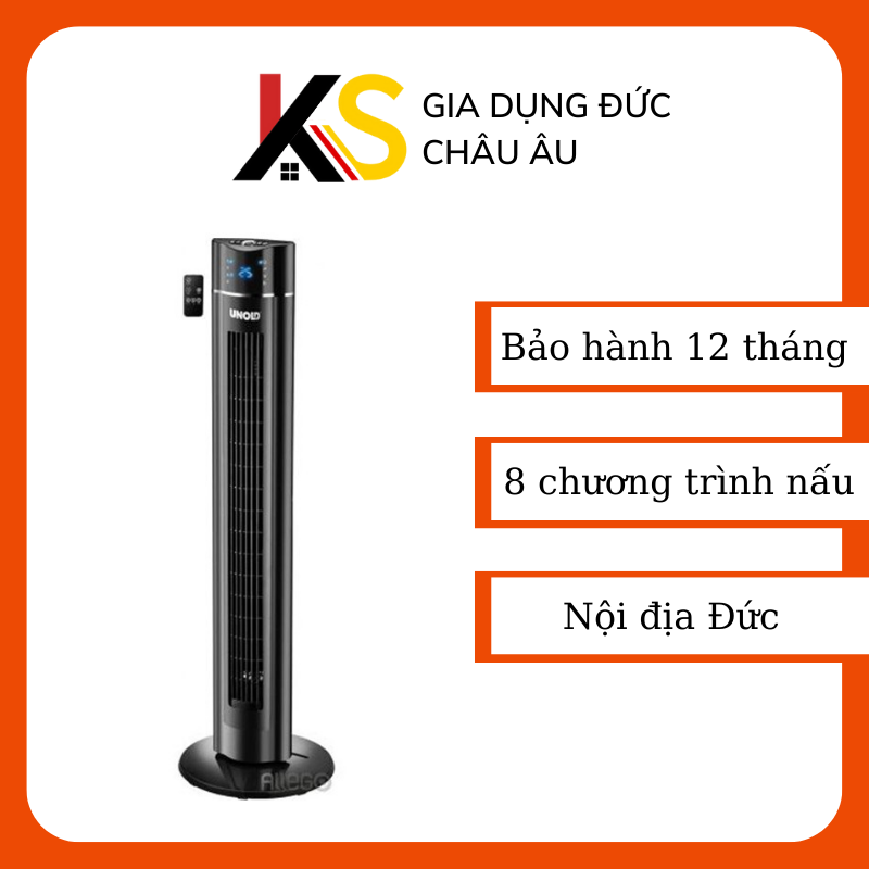 Quạt tháp trụ Unold 86855, quạt không cánh nhập khẩu Đức, công suất 60W, điều khiển từ xa