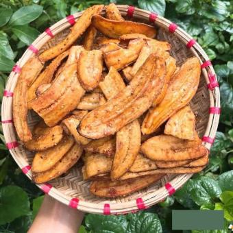 Chuối sấy mè [ẢNH THẬT] vị ngọt vừa, nguyên miếng tẩm mè, giòn tan