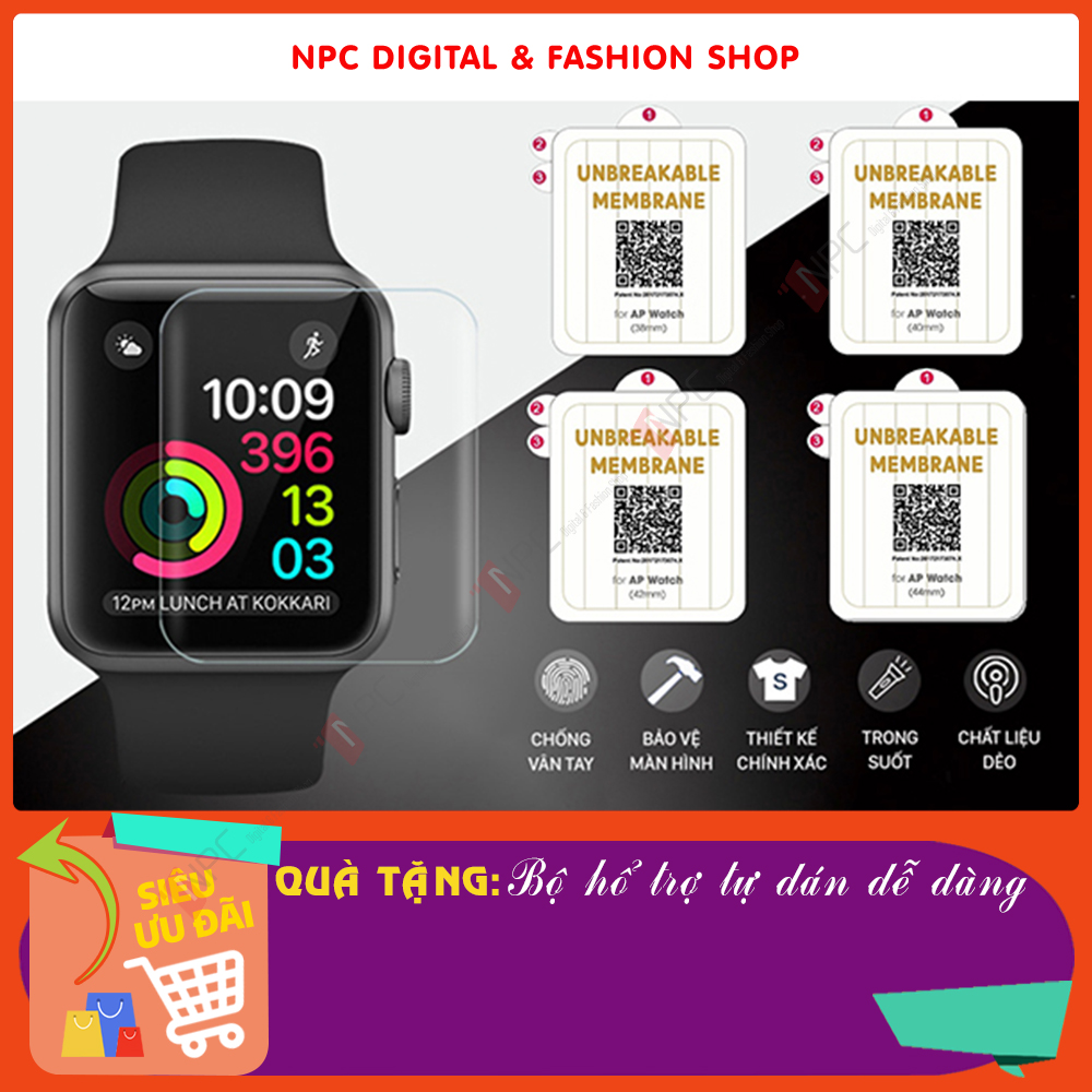 Miếng dán PPF Apple Watch bảo vệ màn hình chống trầy xước va đập dành cho AW Ultra và Series 9 8 7 SE 6 5 4 3 2 1 đủ kích cỡ 38mm 40mm 41mm 42mm 44mm 45mm 49mm