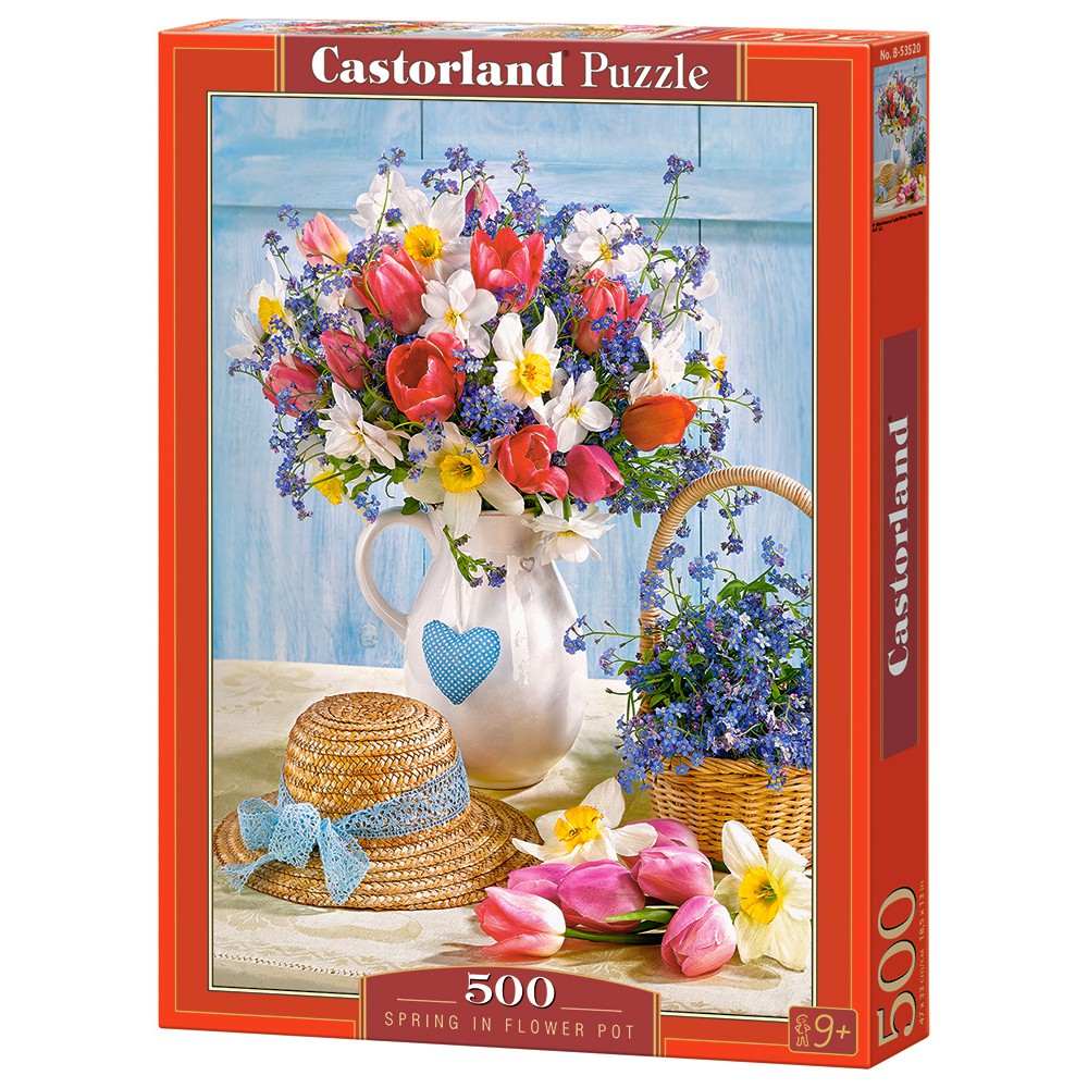 Xếp hình puzzle mùa xuân với chậu hoa 500 mảnh CASTORLAND B-53520